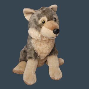 Wild Republic Gray Wolf Plush Toy 11" Soft Stuffed Animal